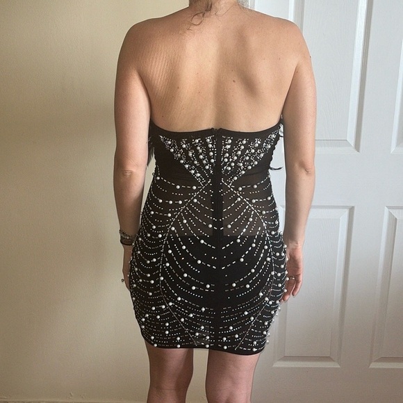 Halloween Feather Rhinestone Mesh Mini Dress Whimsigoth Costume Flapper Witch - Picture 10 of 11